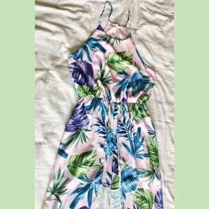 NWT high low romper/dress, tropical floral